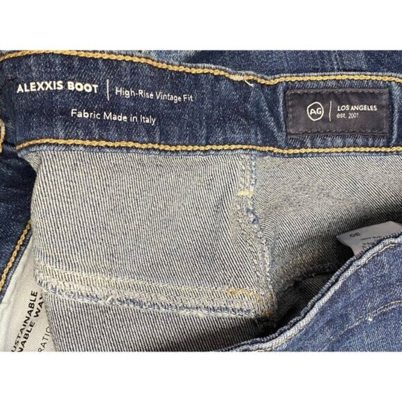 AG Jeans Sz 30 Alexxis Vintage Boot Flare High Rise Raw Hem Blue Classic Preppy - Picture 8 of 8